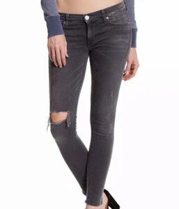Hudson Krista Ankle Super Skinny Jeans Size 27 Women's Distressed Gray Denim - Picture 1 of 9