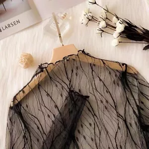 Women’s black lace sheer top - M - Au stock - On sale - Free Shipping - Picture 1 of 4