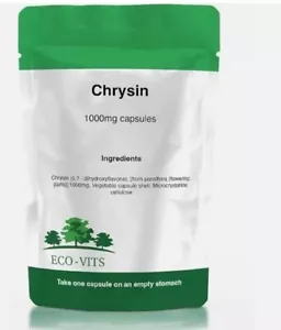 Chrysin 1000MG Capsules – Natural Hormonal Support, Antioxidant & Vitality Boost - Picture 1 of 2