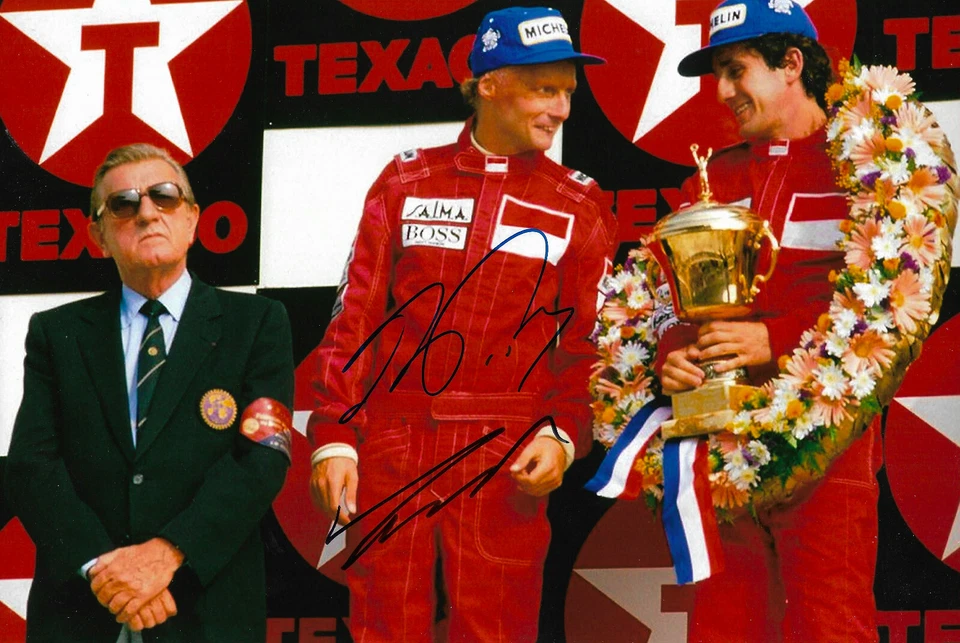 Niki Lauda & Alain Prost Autogramme signed 20x30 cm Bild - Bild 1 von 1