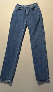 Pantalones de mezclilla ajustados para mujer DKNY talla 8 azul mezcla de algodón cremallera lisa - Imagen 1 de 8