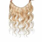 16"-26" Invisible Wire In Human Hair Extensions Loop Line Wavy Hair highlight