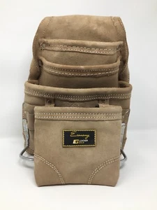 Leather Gold Economy 10-Pocket Suede Leather Carpenter Tool Bag & Storage Pouch. - Picture 1 of 4