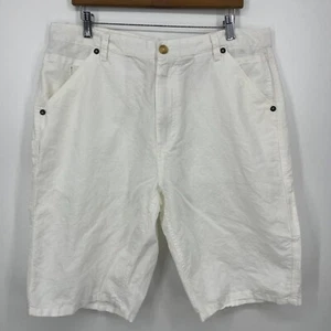 Sean John Shorts Men's Size 36 White Linen Blend Cargo Pockets Zip Fly Button - Picture 1 of 10