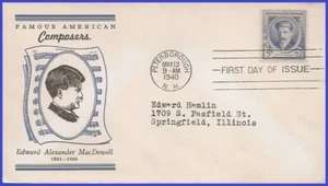 USA3 # 882 ADDR LINPRINT FDC Edward A. McDowell - Picture 1 of 1