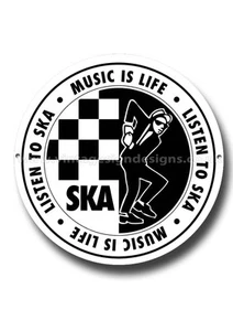 SKA MUSIC ROUND METAL SIGN.2 TONE,MODS,MODS AND ROCKERS.CULT MUSIC. - Picture 1 of 1