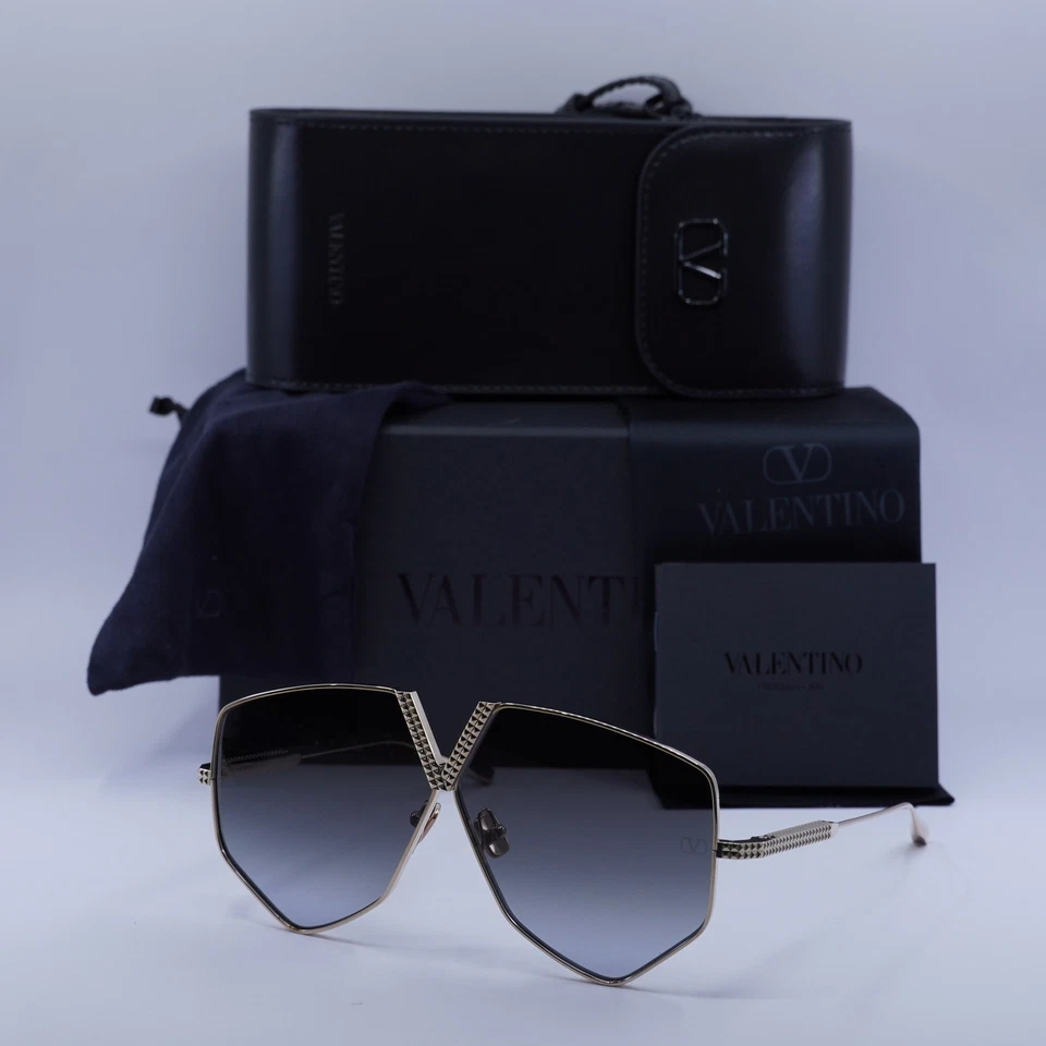 VALENTINO V-HEXAGON VLS-115A WOMEN GRAY TITANIUM SUNGLASSES VALENTINO