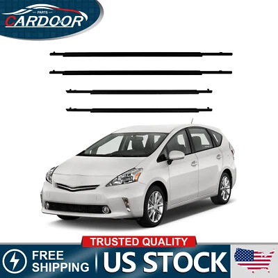 4x Outside Window Weatherstrip Seal Belt Moulding For 2010-2015 Toyota Prius - Image 1 of 4