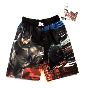 Boys Superhero Swim Trunks Size 4 Batman Superman Board Shorts Swim Shorts NWT - Picture 1 of 2