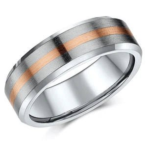 Titane & 9ct or Rose Bague Mariage 7mm Bande ' Solde Limitée Stock '' - Bild 1 von 2