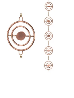 Good Directions Polished Copper Stellar Rain Chain 472P-8 W/Gutter Clip - Image 1 of 4