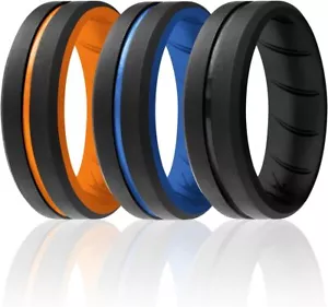 Silicone Rubber Wedding Ring for Men, Comfort Fit, Men's Wedding Band, Breathabl - Picture 1 of 7