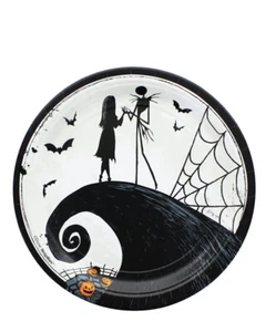 24 Nightmare Before Christmas Movie Jack Halloween Party 9" Paper Dinner Plates - Picture 1 of 1