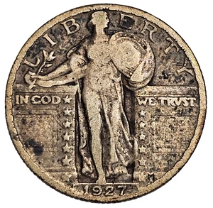 STANDING LIBERTY QUARTER 1927-FN-.900 PLATA-FINO ¡ENVÍO GRATUITO A ESTADOS UNIDOS! - Imagen 1 de 2