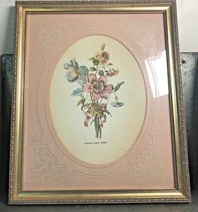 Vintage Art Deco Windsor Art Products Framed Floral Print Superb Frame Gold Wood - Picture 1 of 9