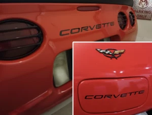 GLOSS BLACK 1/16 RAISED LETTERS FOR C5 CORVETTE 97-2004 FRONT + REAR US MADE - Picture 1 of 18