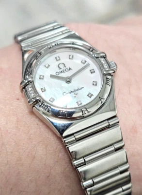 Omega Constellation My Choice White MOP Diamond Dial & Bezel 23mm Steel Watch - Image 1 of 4