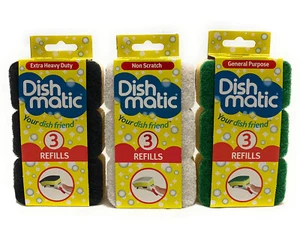 Dish Matic Spülschwamm Nachfüllpack für Spender Auswahl Grün Schwarz Weiß - Bild 1 von 4