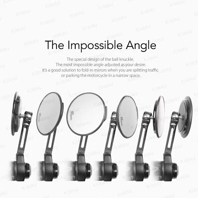 Espejos retrovisores de extremo de barra AURA negro redondo se adapta a Moto Guzzi V7 piedra roscada OEM barra Foto 1 de 4