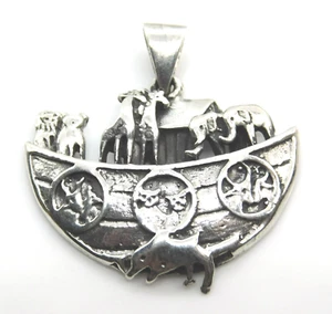 Thailand 925 Sterling Silver Noah's Ark Pendant Charm - Picture 1 of 6