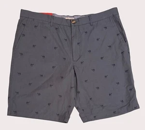 Neu mit Etikett - Merona Chino Freizeitshorts 5 Taschen blau mit camelfarbenem Druck Herren Größe 40 - Bild 1 von 5