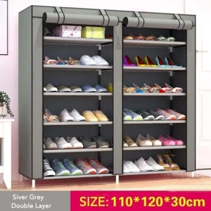 Shoe Rack Cabinet – 12-Tier Large Waterproof Storage Organizer with Double Rolli - Picture 1 of 7