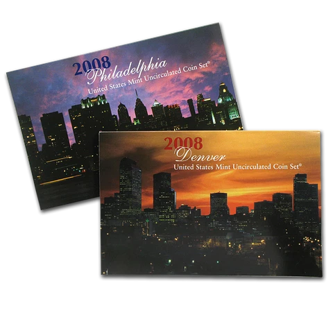 2008 US Mint Uncirculated Coin Sets  Denver & Philadelphia Mints Cover