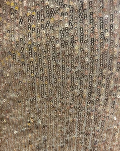 Champagne Pleated Glitz Sequin Mesh Fabric By The Yard 54" Wide - Picture 1 of 1