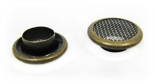 25pc. Antique Brass 15mm Outside Diameter Screened Grommets