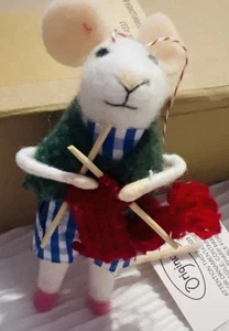 Felt Knitting Mouse Nan Christmas Tree Decoration Hanging Festive Ornament - Picture 1 of 4