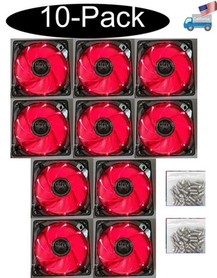 Wholesale Lot 10: NEW 80mm RED LED Cooling Fan Array Kit for Open Mining/Gaming - Image 1 of 4