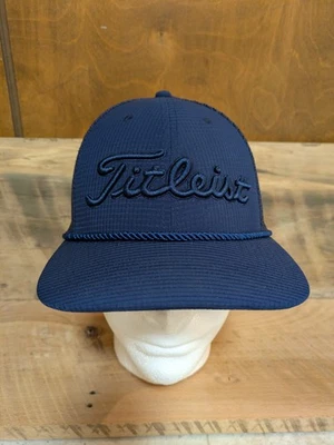 Gorra Titleist Golf Flat Bill Cuerda Azul Marino Ajustable Snapback Trucker Hat Foto 1 de 4