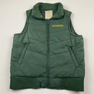 Oregon Ducks Puffer Vest Men’s M Green Full Zip Sleeveless Zip Pockets - Picture 1 of 7