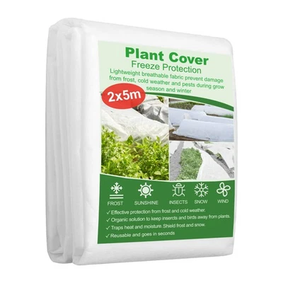 TKOOFN 5m-50m 20gsm Frost Fleece Plant Protection Garden Cover Winter Horticultural UK