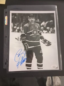 Montreal Canadians Hockey 8x10 Larry Robinson Autografo JSA Autentico - Foto 1 di 2