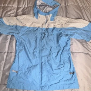 The North Face Hyvent Girl's Blue/Gray Skiing Snowboard Hooded Jacket XL - Picture 1 of 19