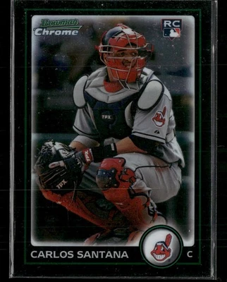 Bowman Chrome #214b Carlos Santana 2010 novato Foto 1 de 2