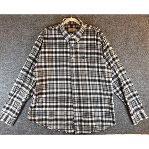 Properly Tied Traditional Flannel Men Black White Plaid Button Down Shirt XL - Picture 1 of 3