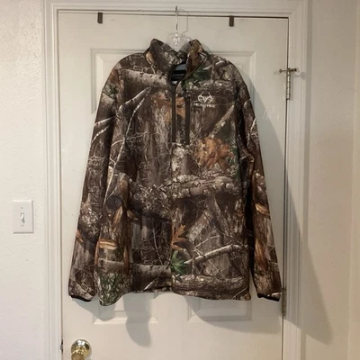 Real tree Edge Camo SweatShirt Long Sleeve Size XXL Zipper Chest Pocket - Image 1 of 4