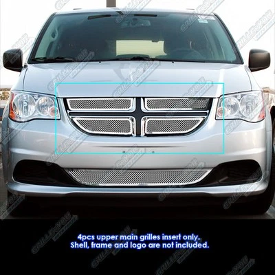 For 2011-2020 Dodge Grand Caravan Main Upper Stainless Chrome Mesh Grille Insert - Image 1 of 3