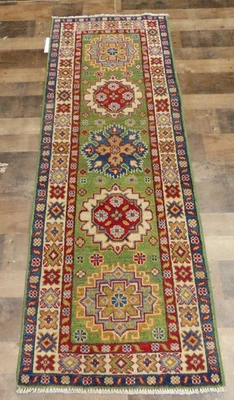 2'1'x5'9" New Green Pak Super Kazak hand knotted wool Oriental area rug runner - Image 1 of 4