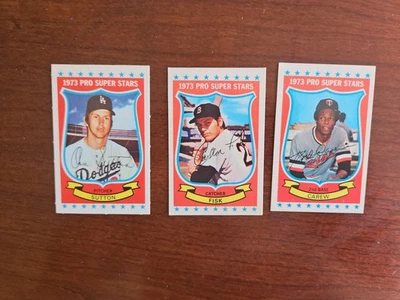 Lote de 3 cartões de beisebol de 1973 Kellogg's (panografia visual) HOFers. - Imagem 1 de 2