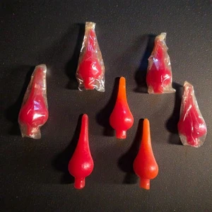 7 candele a goccia rosse natalizie vintage 3,5" x 1. Decorazione retrò natalizia 25" LEGGI - Foto 1 di 8
