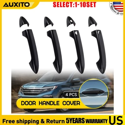 Capas de maçaneta de porta preta brilhante para Honda Accord 2013-17 com Smartkey frontal 4-40X - Imagem 1 de 4