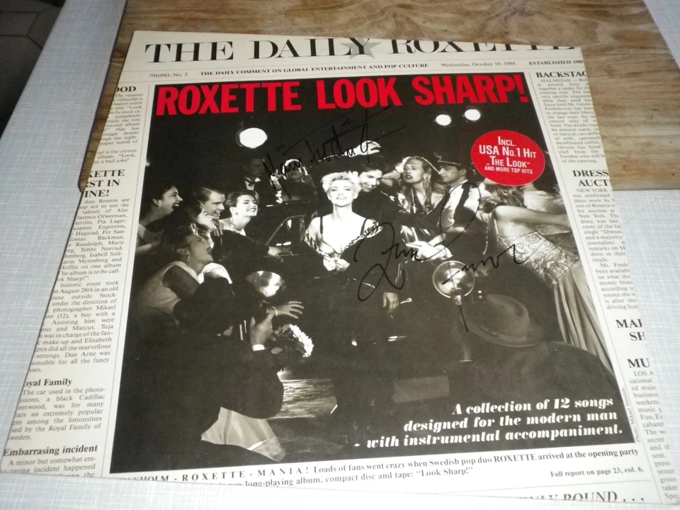 Vinyl Lp ROXETTE  Look Sharp  Autogramm signiert Marie Fredriksson & Per Gessle - Bild 1 von 4