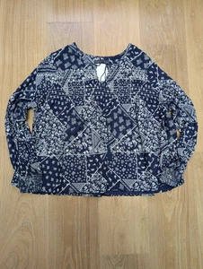 Marks and Spencer Women's Blue & White Floral Prairie Style Top size uk18 - Picture 1 of 3