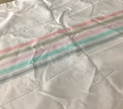 Vintage Gilbert Frank Pastel Stripes Sewing Fabric 1.4 yd 43" SECONDS - Image 1 of 4