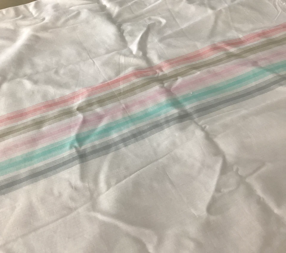 Vintage Gilbert Frank Pastel Stripes Sewing Fabric 1.4 yd 43" SECONDS - Image 1 of 4