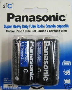 4 Panasonic Super Heavy Duty C-Size Batteries - Picture 1 of 1