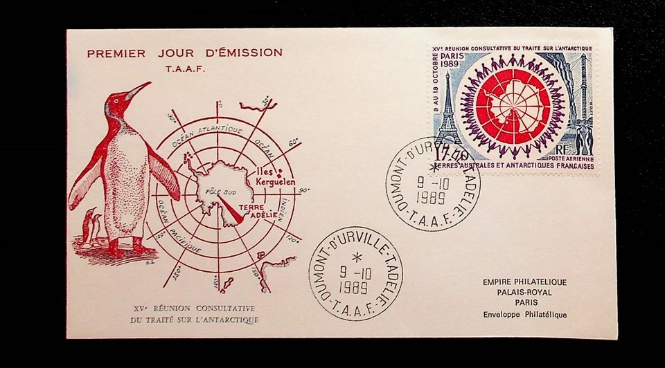 French Southern & Antarctic Territory Sc C108 - 1989 FDC - MAP - Image 1 of 1